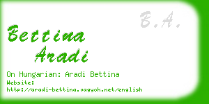 bettina aradi business card